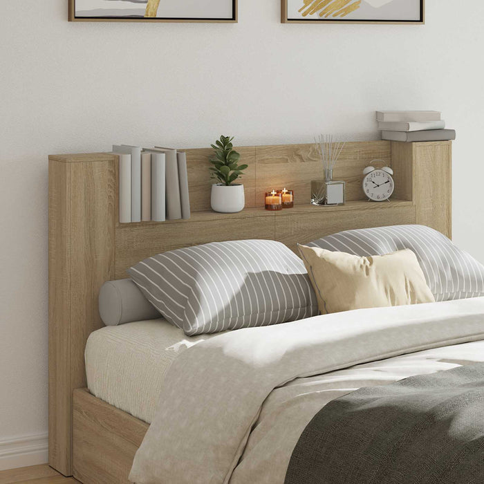 Tăblie cap Stejar Sonoma 160 x 16,5 x 103,5 cm Lemn compozit - WALTI WALTI