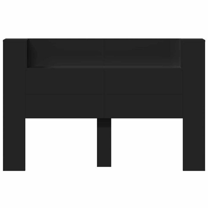 Tăblie cap cu raft Negru 160 x 16,5 x 103,5 cm Lemn compozit - WALTI WALTI