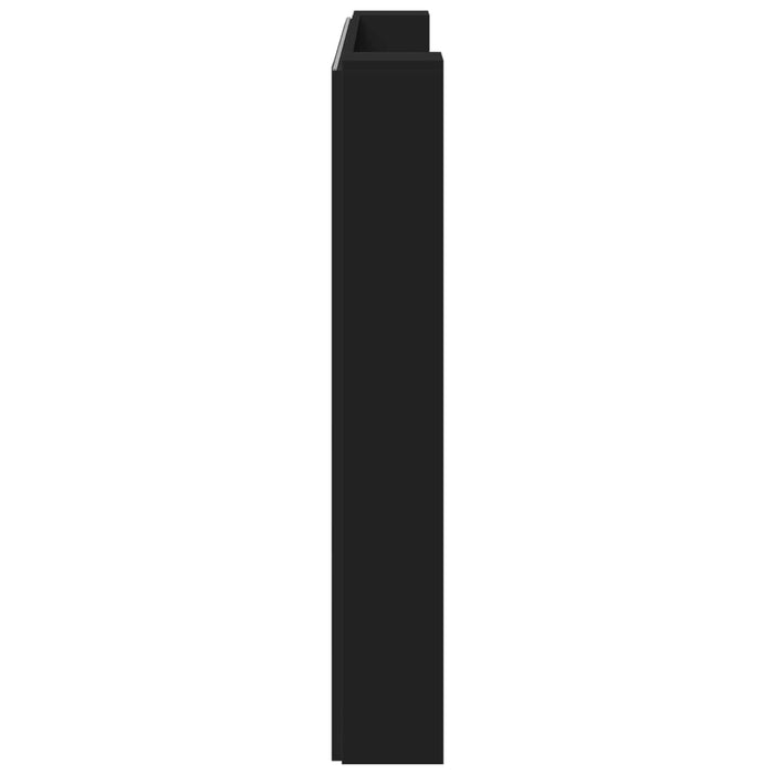 Tăblie cap cu raft Negru 160 x 16,5 x 103,5 cm Lemn compozit - WALTI WALTI