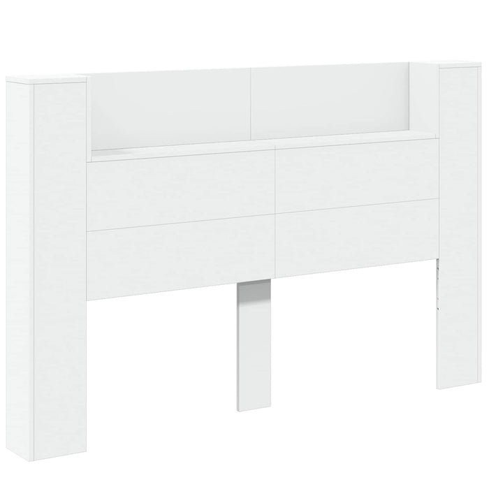 Tăblie cap cu raft Alb 160 x 16,5 x 103,5 cm Lemn compozit - WALTI WALTI