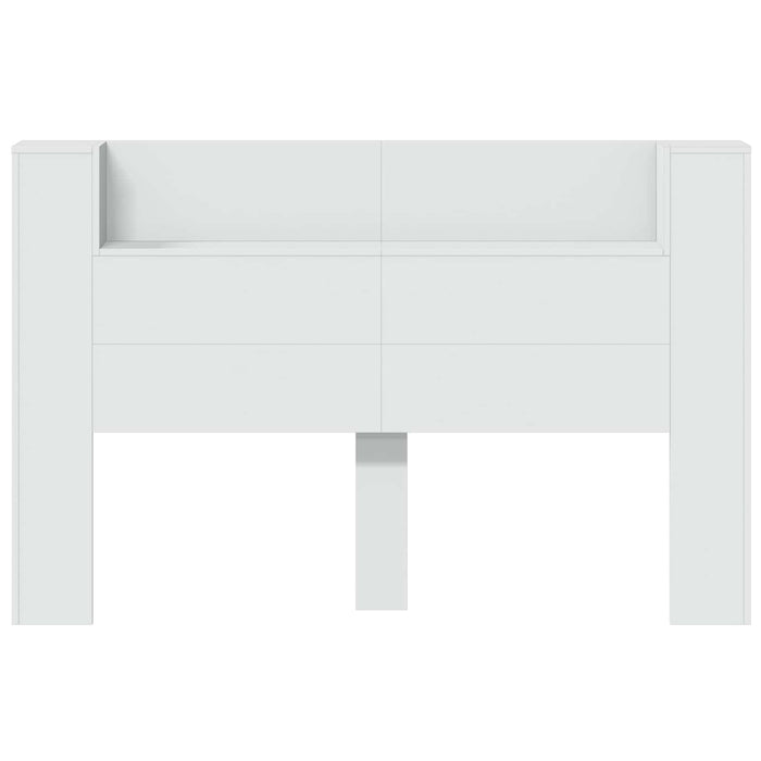 Tăblie cap cu raft Alb 160 x 16,5 x 103,5 cm Lemn compozit - WALTI WALTI