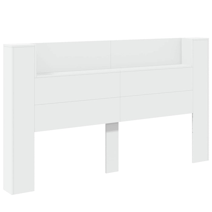Tăblie cap cu raft Alb 180 x 16,5 x 103,5 cm Lemn compozit - WALTI WALTI