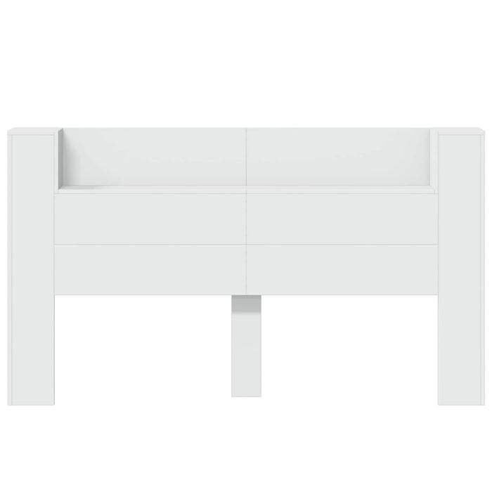 Tăblie cap cu raft Alb 180 x 16,5 x 103,5 cm Lemn compozit - WALTI WALTI