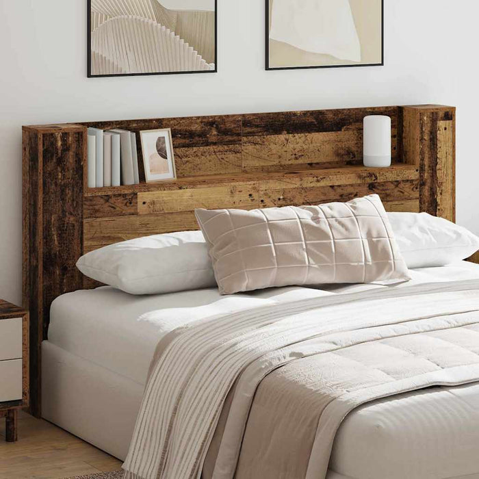 Tăblie cap cu raft Lemn vechi 180 x 17 x 104,5 cm Lemn compozit - WALTI WALTI