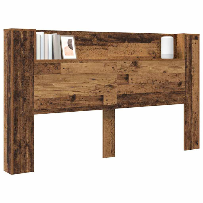 Tăblie cap cu raft Lemn vechi 180 x 17 x 104,5 cm Lemn compozit - WALTI WALTI