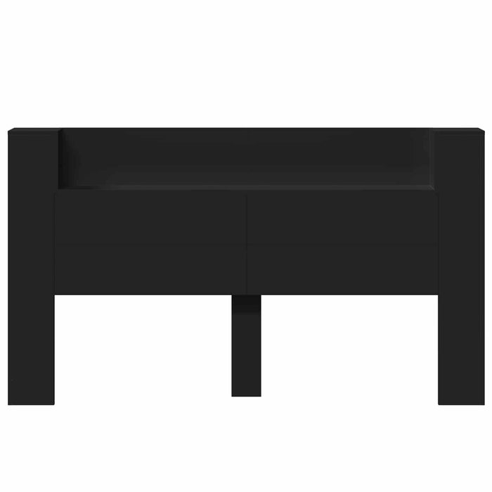 Tăblie cap cu raft Negru 180 x 16,5 x 103,5 cm Lemn compozit - WALTI WALTI