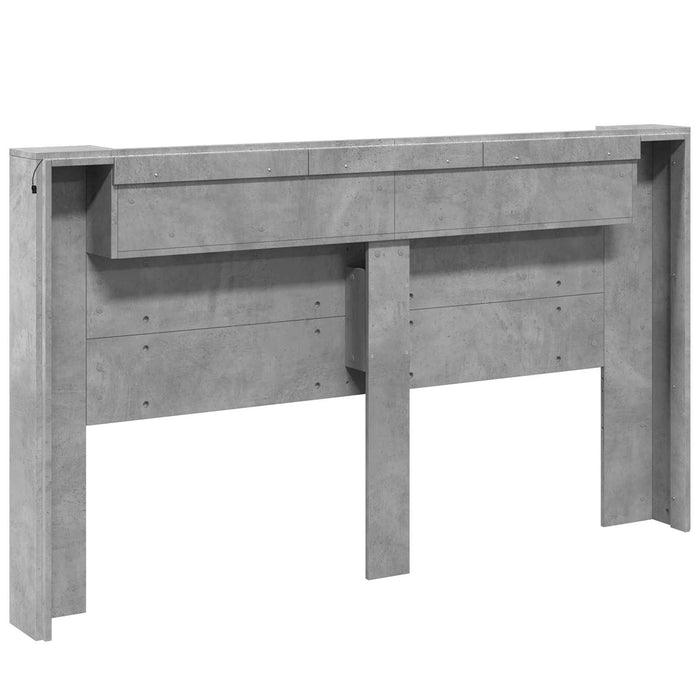 Tăblie cap Gri din beton 180 x 16,5 x 103,5 cm Lemn compozit - WALTI WALTI