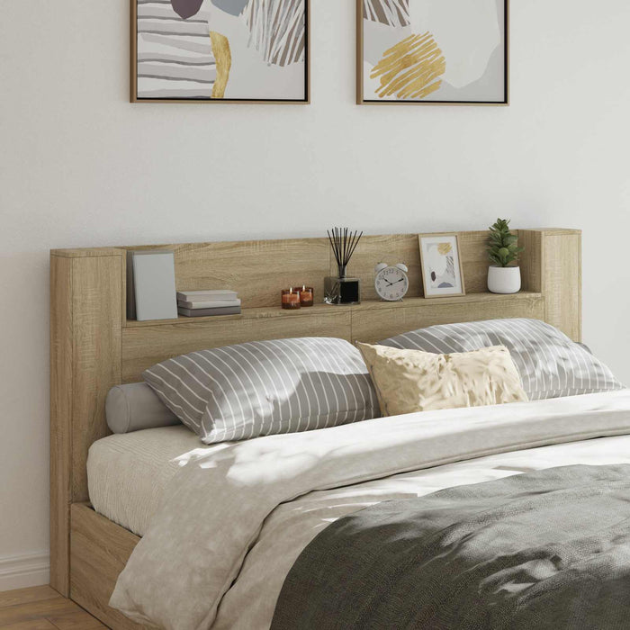 Tăblie cap Stejar Sonoma 200 x 16,5 x 103,5 cm Lemn compozit - WALTI WALTI