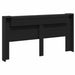Tăblie cap cu raft Negru 200 x 16,5 x 103,5 cm Lemn compozit - WALTI WALTI