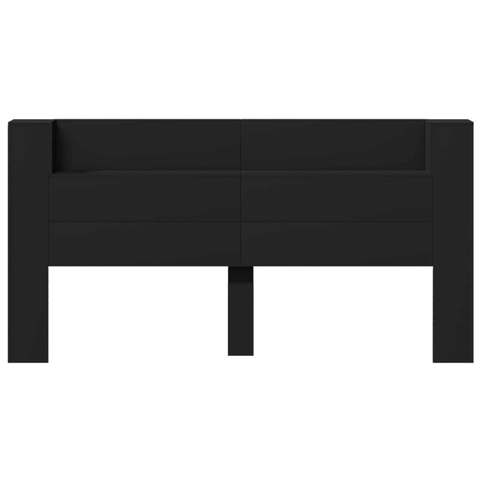 Tăblie cap cu raft Negru 200 x 16,5 x 103,5 cm Lemn compozit - WALTI WALTI