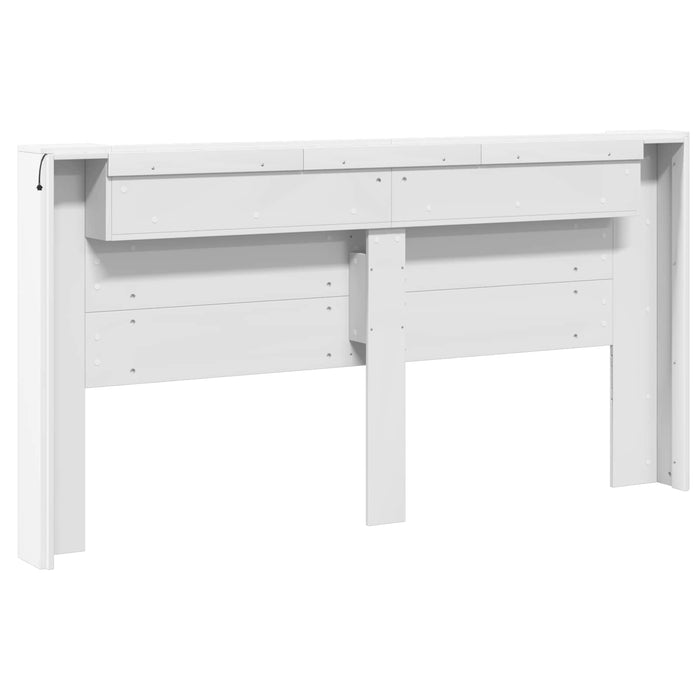 Tăblie cap cu raft Alb 200 x 16,5 x 103,5 cm Lemn compozit - WALTI WALTI