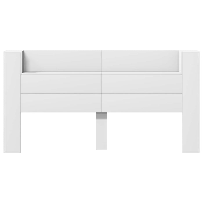 Tăblie cap cu raft Alb 200 x 16,5 x 103,5 cm Lemn compozit - WALTI WALTI