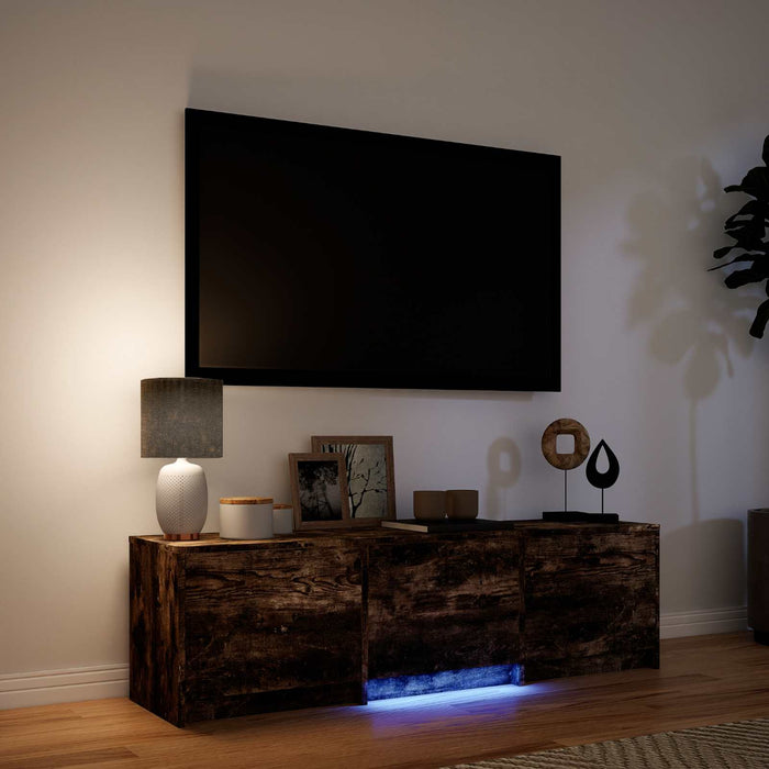 Mobilier TV cu LED cu LED Stejar Afumat 140 x 34 x 40 cm - WALTI WALTI