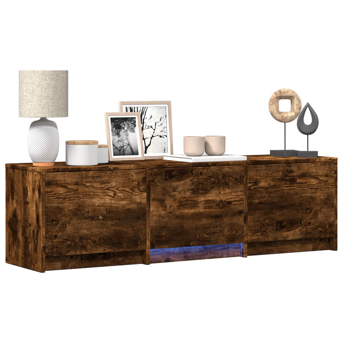 Mobilier TV cu LED cu LED Stejar Afumat 140 x 34 x 40 cm - WALTI WALTI