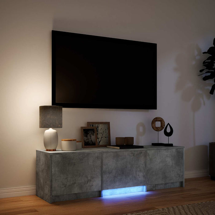 Mobilier TV cu LED Gri Beton 140 x 34 x 40 cm Lemn prelucrat - WALTI WALTI