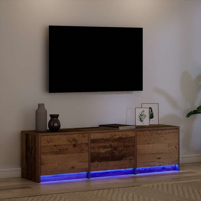 Dulap TV cu LED-uri Lemn Vechi 140 x 34 x 40 cm Lemn compozit - WALTI WALTI