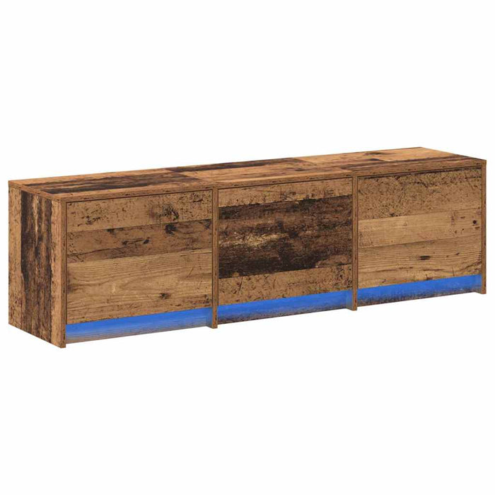Dulap TV cu LED-uri Lemn Vechi 140 x 34 x 40 cm Lemn compozit - WALTI WALTI