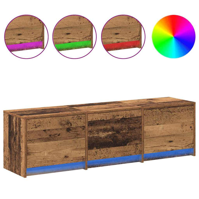 Dulap TV cu LED-uri Lemn Vechi 140 x 34 x 40 cm Lemn compozit - WALTI WALTI