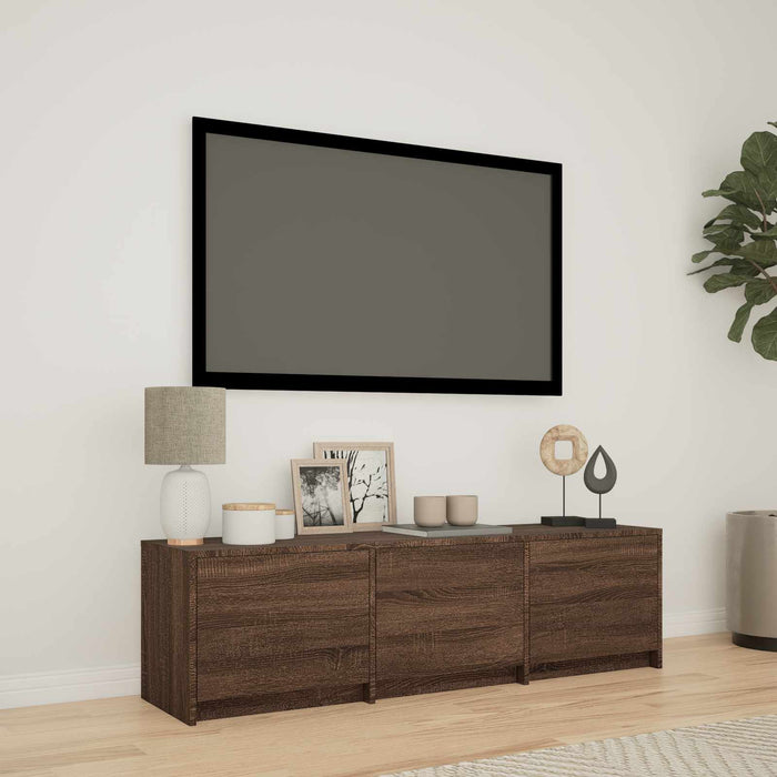 Mobilier TV cu LED Stejar maro 140 x 34 x 40 cm Lemn prelucrat - WALTI WALTI