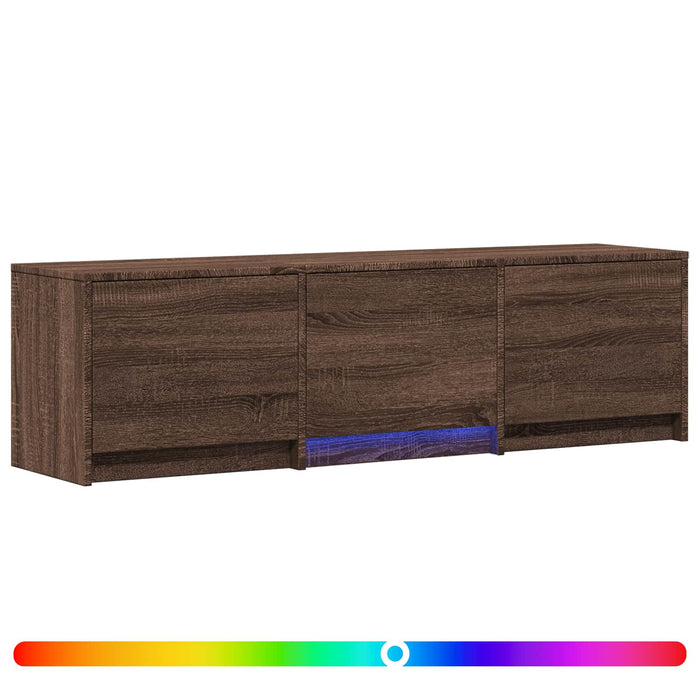 Mobilier TV cu LED Stejar maro 140 x 34 x 40 cm Lemn prelucrat - WALTI WALTI