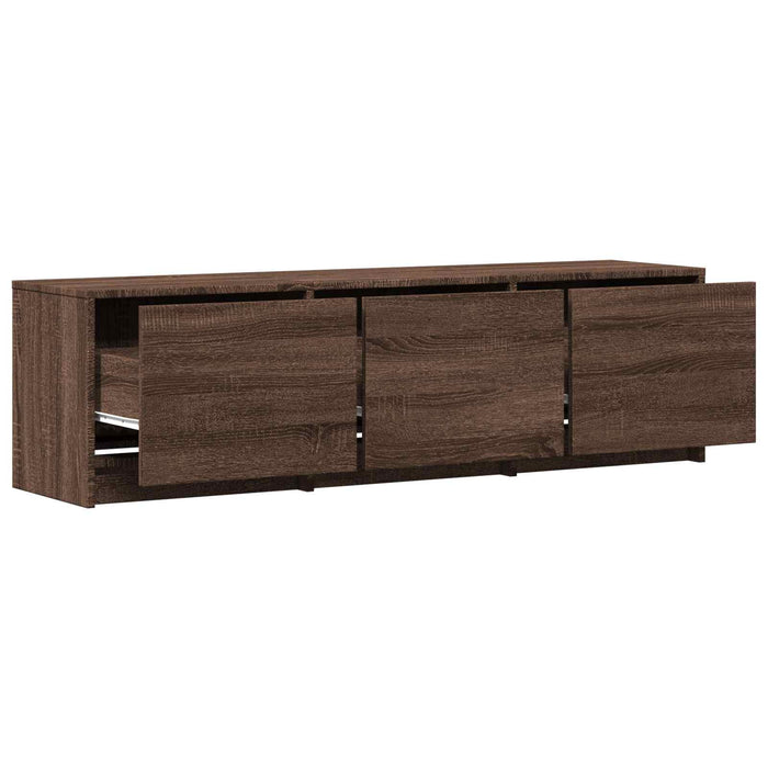 Mobilier TV cu LED Stejar maro 140 x 34 x 40 cm Lemn prelucrat - WALTI WALTI