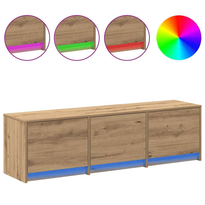 Dulap TV cu LED-uri cu sertar Stejar artizanal 140 x 34 x 40 cm - WALTI WALTI