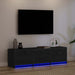 Dulap TV cu LED-uri Stejar Negru 140 x 34 x 40 cm Lemn compozit - WALTI WALTI
