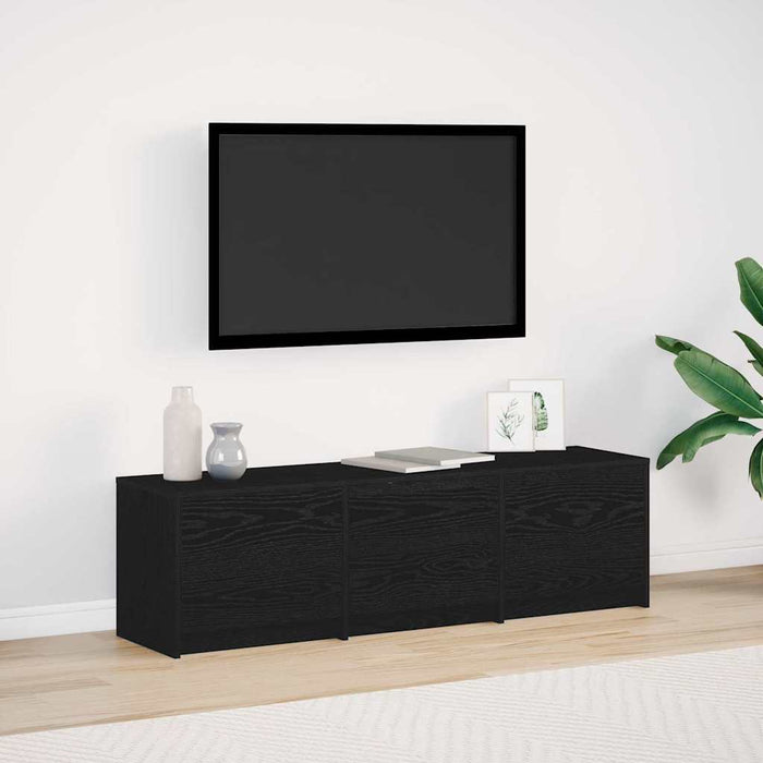 Dulap TV cu LED-uri Stejar Negru 140 x 34 x 40 cm Lemn compozit - WALTI WALTI