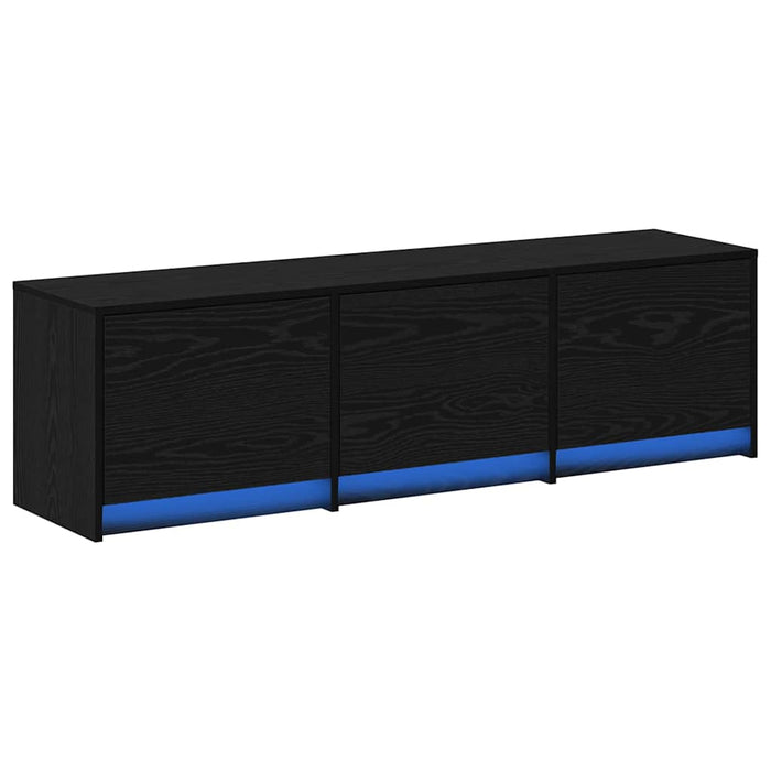 Dulap TV cu LED-uri Stejar Negru 140 x 34 x 40 cm Lemn compozit - WALTI WALTI