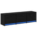 Dulap TV cu LED-uri Stejar Negru 140 x 34 x 40 cm Lemn compozit - WALTI WALTI