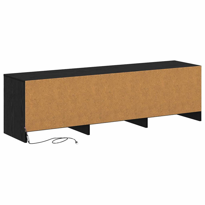 Dulap TV cu LED-uri Stejar Negru 140 x 34 x 40 cm Lemn compozit - WALTI WALTI