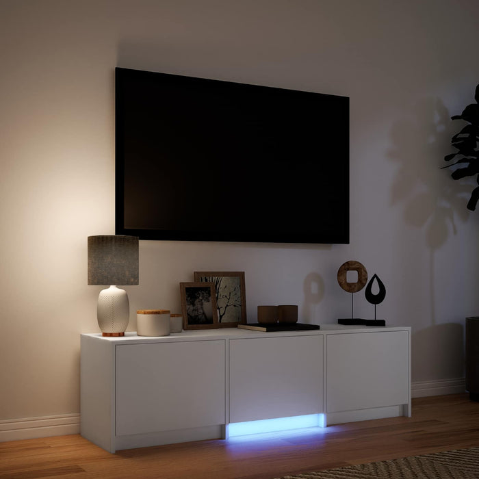 Mobilier TV cu LED Alb 140 x 34 x 40 cm Lemn prelucrat - WALTI WALTI