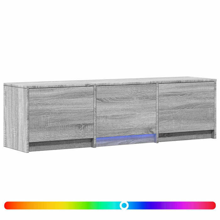 Mobilier TV cu LED Sonoma gri 140 x 34 x 40 cm Lemn prelucrat - WALTI WALTI