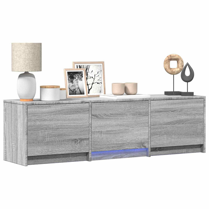 Mobilier TV cu LED Sonoma gri 140 x 34 x 40 cm Lemn prelucrat - WALTI WALTI