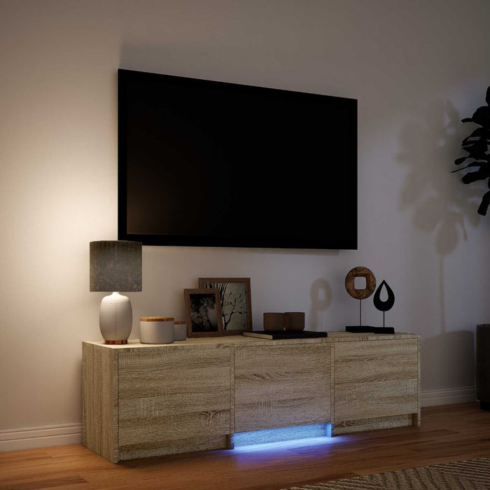 Mobilier TV cu LED cu LED Stejar Sonoma 140 x 34 x 40 cm - WALTI WALTI