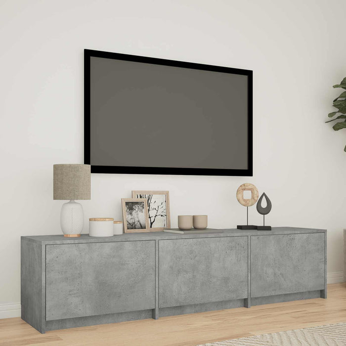 Mobilier TV cu LED Gri Beton 165 x 34 x 40 cm Lemn prelucrat - WALTI WALTI