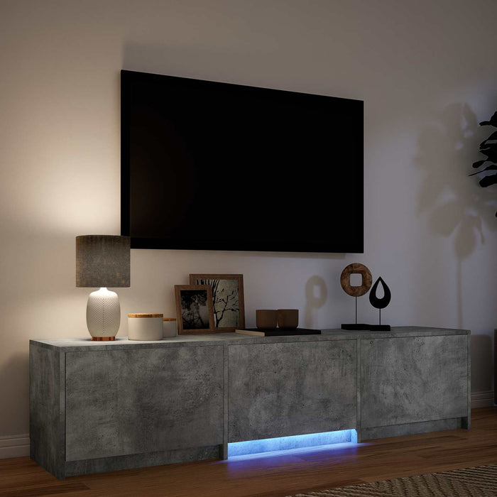 Mobilier TV cu LED Gri Beton 165 x 34 x 40 cm Lemn prelucrat - WALTI WALTI