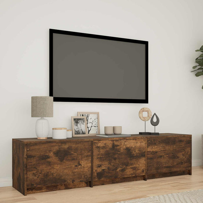Mobilier TV cu LED cu LED Stejar Afumat 165 x 34 x 40 cm - WALTI WALTI