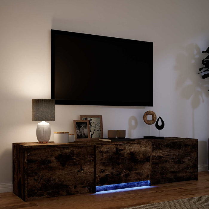 Mobilier TV cu LED cu LED Stejar Afumat 165 x 34 x 40 cm - WALTI WALTI