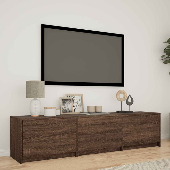 Mobilier TV cu LED Stejar maro 165 x 34 x 40 cm Lemn prelucrat - WALTI WALTI