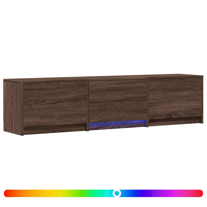 Mobilier TV cu LED Stejar maro 165 x 34 x 40 cm Lemn prelucrat - WALTI WALTI