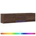 Mobilier TV cu LED Stejar maro 165 x 34 x 40 cm Lemn prelucrat - WALTI WALTI