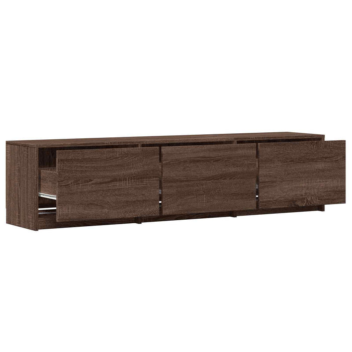Mobilier TV cu LED Stejar maro 165 x 34 x 40 cm Lemn prelucrat - WALTI WALTI