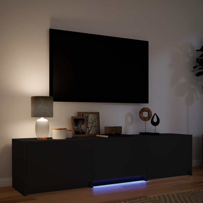 Mobilier TV cu LED cu LED Negru 165 x 34 x 40 cm Lemn prelucrat - WALTI WALTI