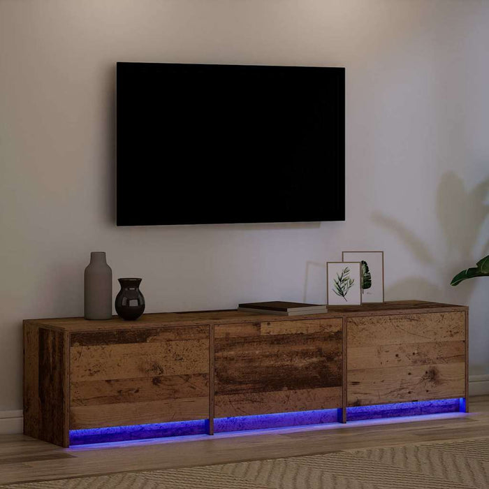 Dulap TV cu LED-uri Lemn Vechi 162 x 34 x 40 cm Lemn compozit - WALTI WALTI