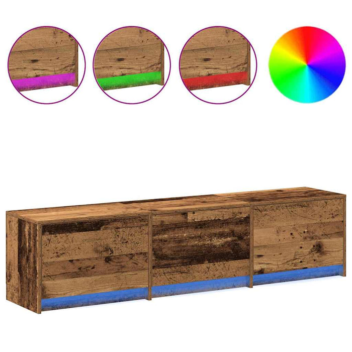 Dulap TV cu LED-uri Lemn Vechi 162 x 34 x 40 cm Lemn compozit - WALTI WALTI