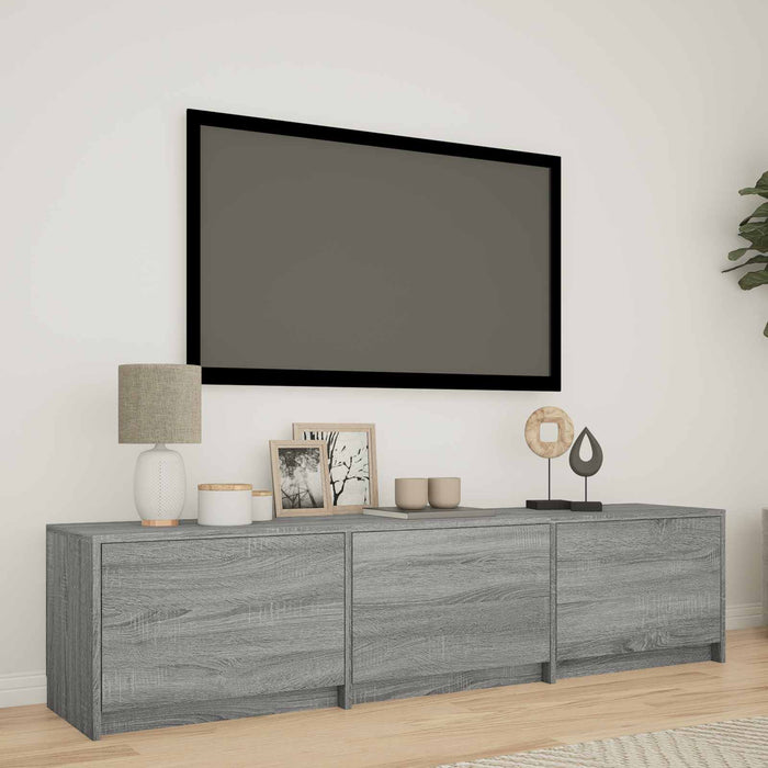 Mobilier TV cu LED Sonoma gri 165 x 34 x 40 cm Lemn prelucrat - WALTI WALTI