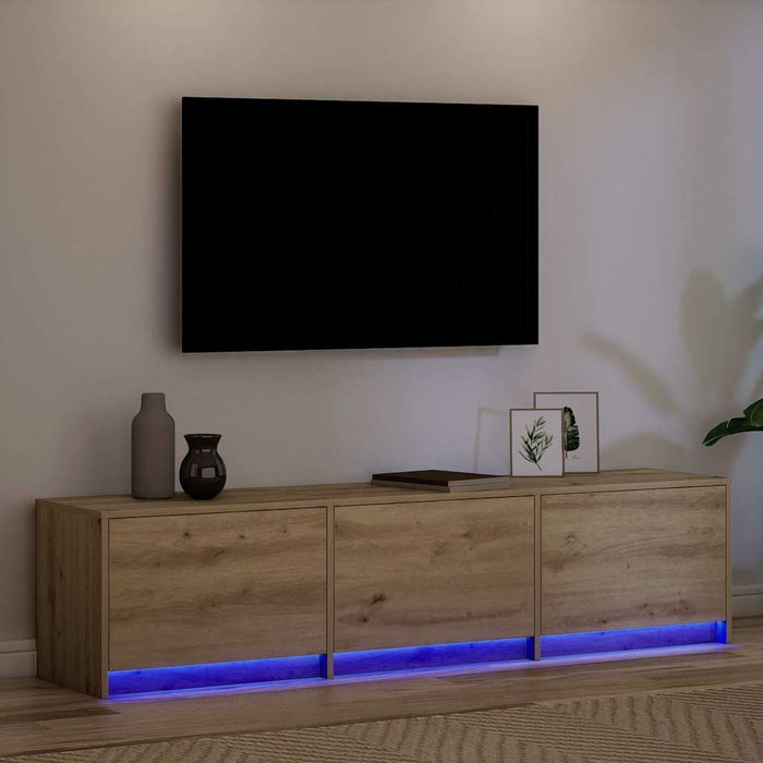Dulap TV cu LED-uri cu sertar Stejar artizanal 162 x 34 x 40 cm - WALTI WALTI