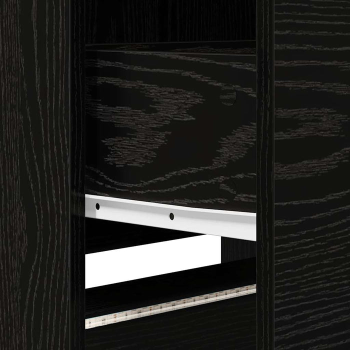 Dulap TV cu LED-uri Stejar Negru 162 x 34 x 40 cm Lemn compozit - WALTI WALTI