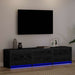 Dulap TV cu LED-uri Stejar Negru 162 x 34 x 40 cm Lemn compozit - WALTI WALTI